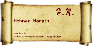 Hohner Margit névjegykártya